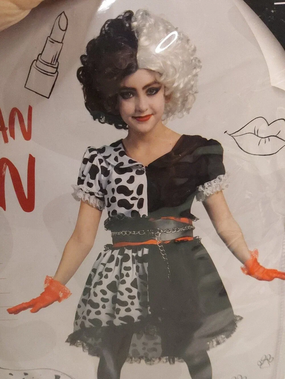 Dalmatian Queen Girls Costume Sz M 8-10yrs
